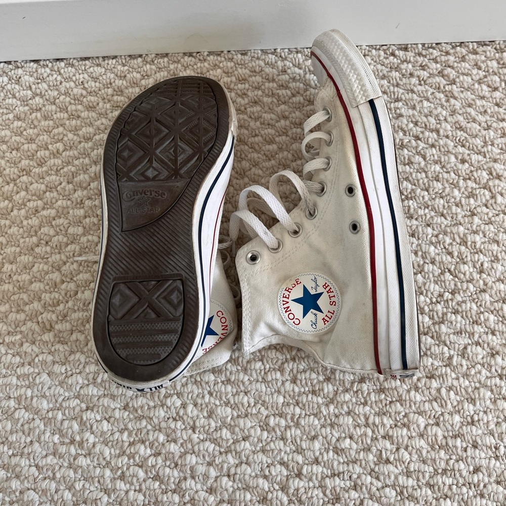 White converse high tops